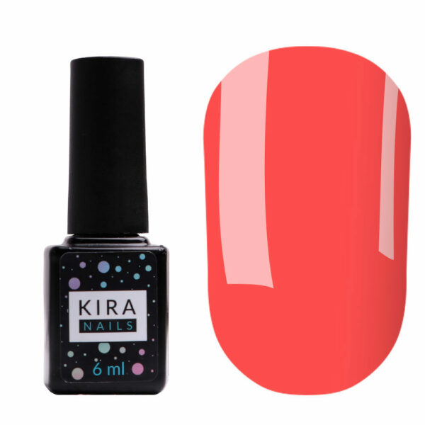 Kira Nails gel polish № 016 (very bright crimson, neon), 6 ml