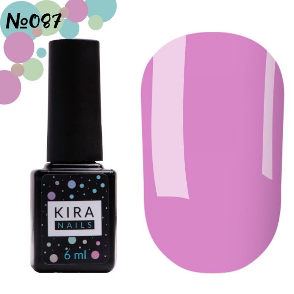 Gel varnish Kira Nails №087 (light purple, enamel), 6 ml