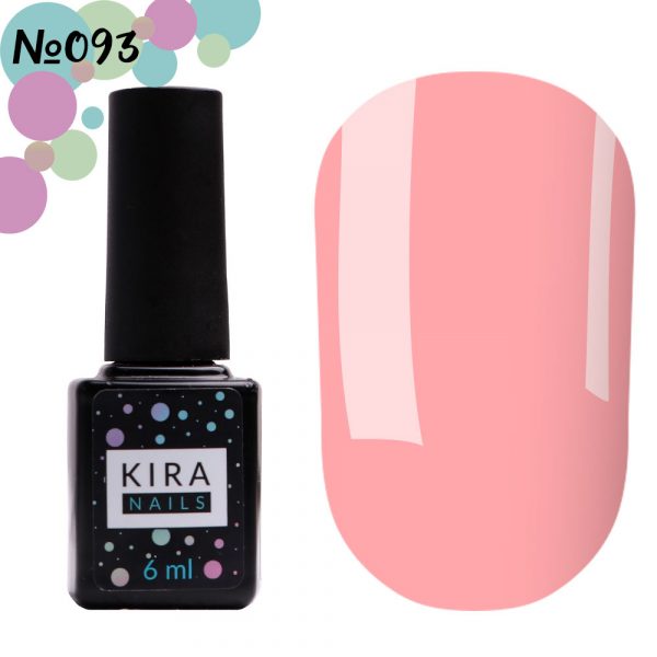 Gel varnish Kira Nails №093 (pink, enamel), 6 ml