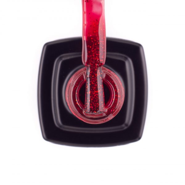 Gel varnish Kira Nails №095 (saturated red with microspark), 6 ml - Image 2