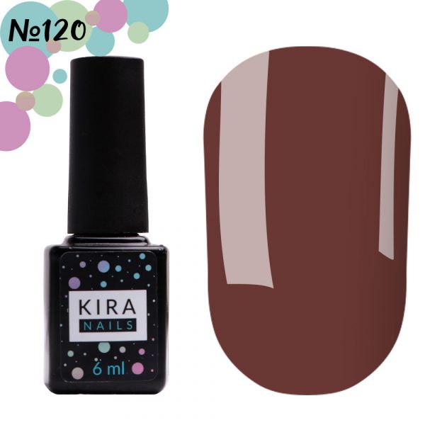 Gel polish Kira Nails №120, (red-brown, enamel) 6ml