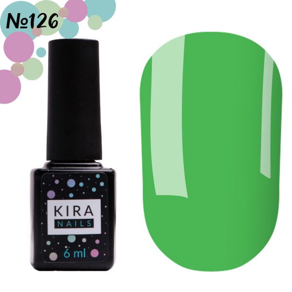 Gel polish Kira Nails №126, (muted green, enamel) 6ml