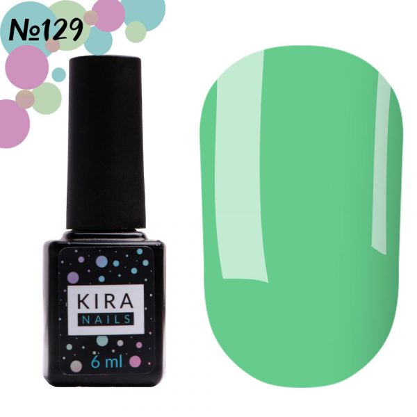 Gel polish Kira Nails №129, (turquoise, enamel) 6ml
