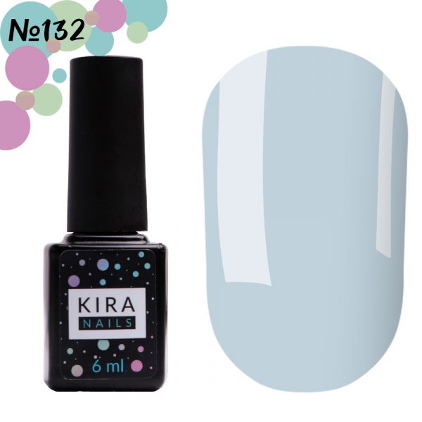 Gel polish Kira Nails №132, (light blue, enamel) 6 ml