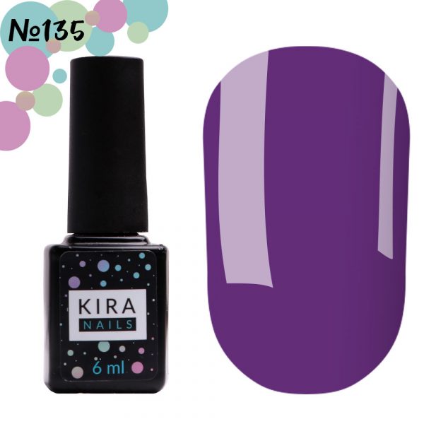 Gel polish Kira Nails №135, (purple, enamel) 6 ml