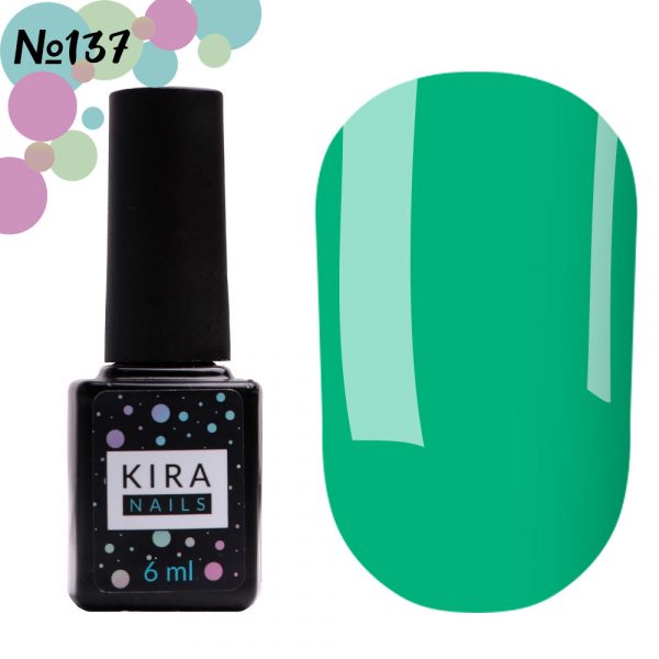 Gel polish Kira Nails №137, (jade, enamel) 6 ml