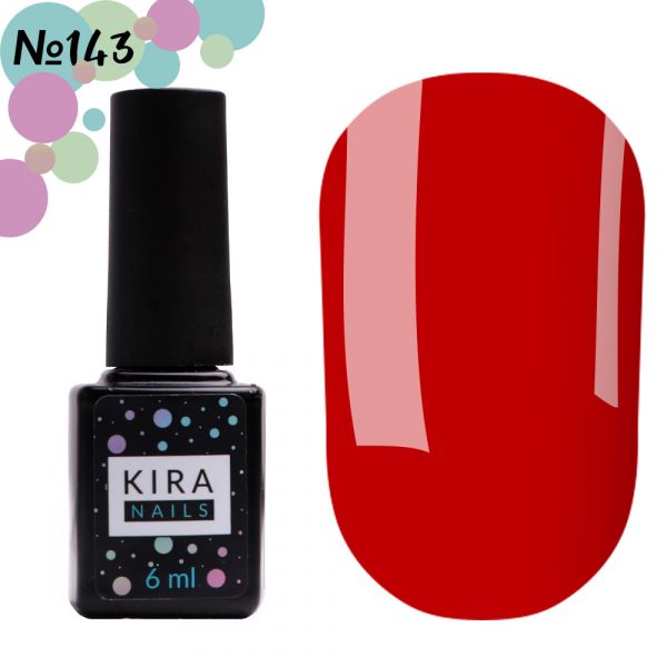 Gel polish Kira Nails №143, (dark carrot, enamel) 6 ml