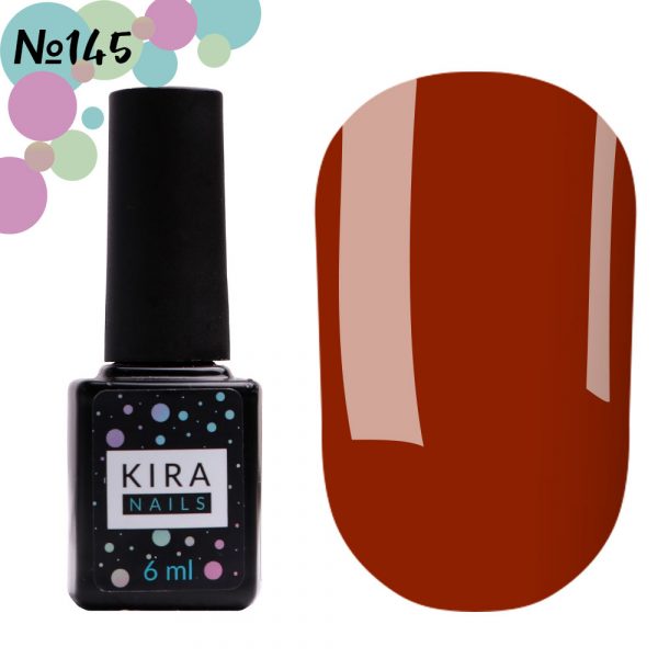 Gel polish Kira Nails №145, (orange-red, enamel) 6 ml