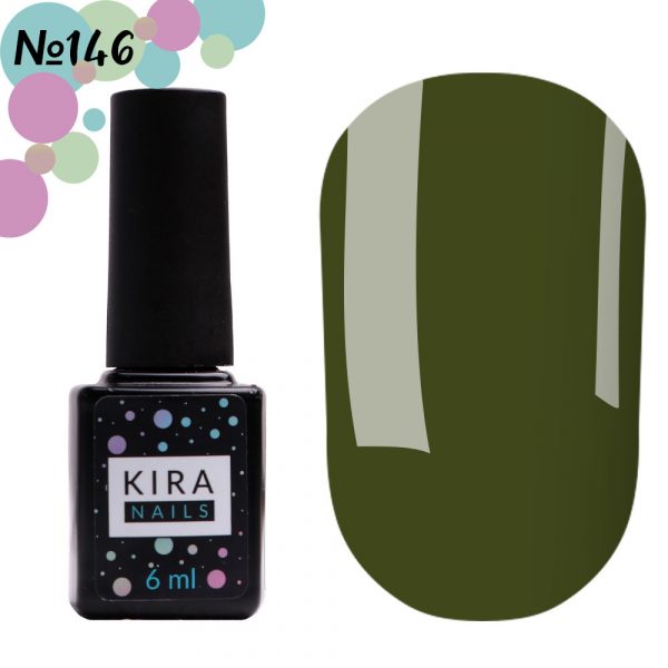 Gel polish Kira Nails №146, (olive, enamel) 6 ml