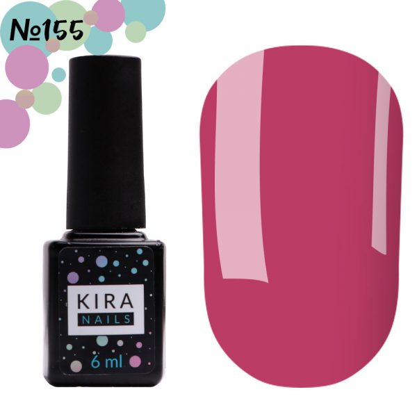 Gel polish Kira Nails №155, (purple-pink, enamel) 6 ml