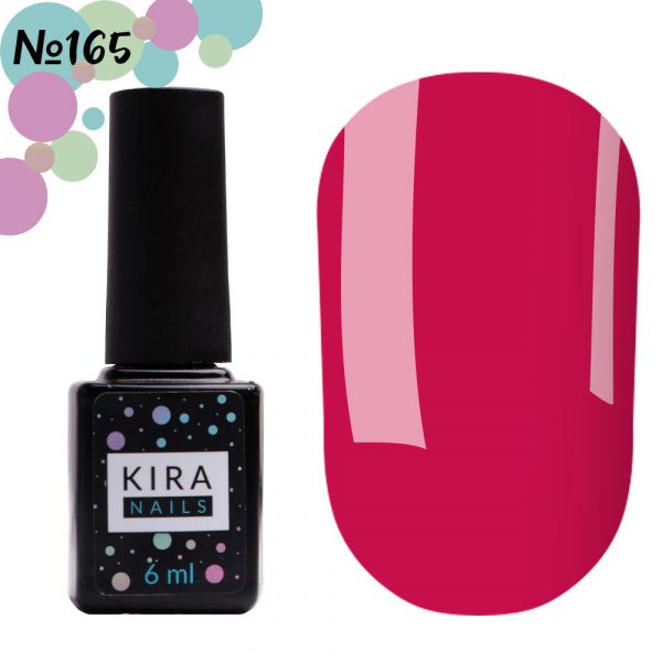 Gel polish Kira Nails №165, (red hot, enamel) 6 ml