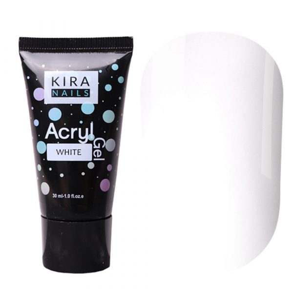 Kira Nails Acryl Gel white, 30 ml - אקריל ג'ל לבן 30 מל