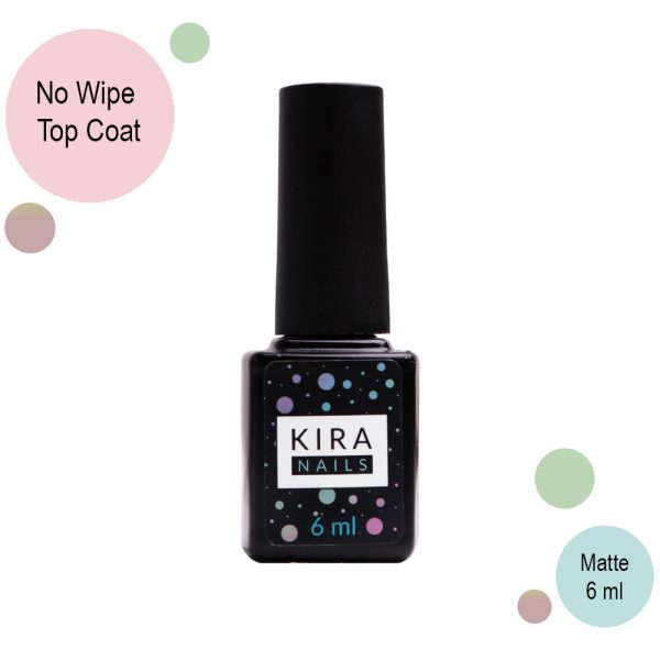 Kira Nails  Matte Top No wipe Top Coat, 6 ml - טופ מט ללא נטרול 6 מל