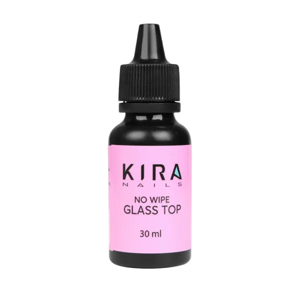 Kira Nails No wipe Glass Top Coat, 30 ml - טופ ללא נטרול 30 מל (מילוי)