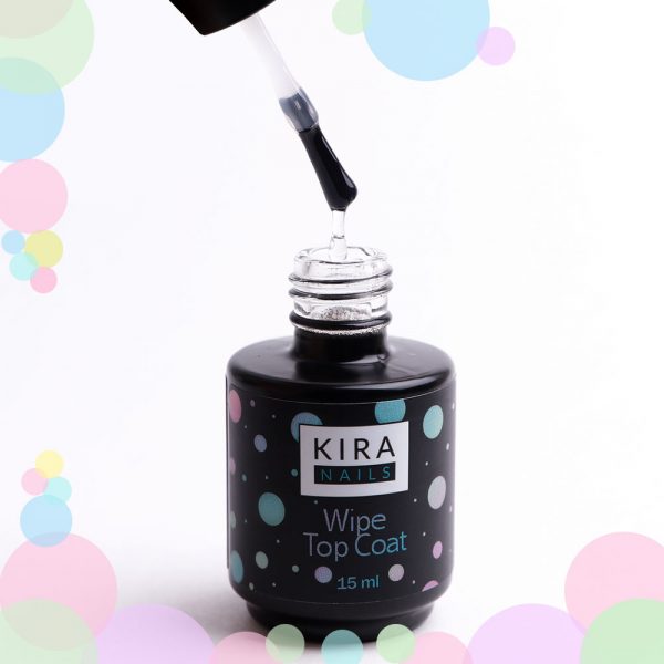 Kira Nails  No wipe Top Coat, 15 ml - טופ ללא נטרול 15 מל - Image 2