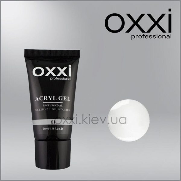 OXXI  Acryl gel 30ml -   clear  #01 - אקריל ג'ל שקוף 01