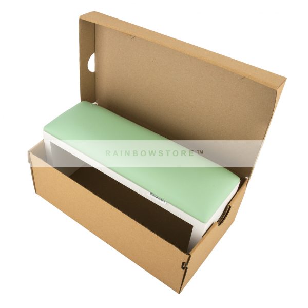 משענת יד למניקור עם מקום למנורה - מנטה - SPENVI - Armrest for manicure on white legs Mint - Image 2