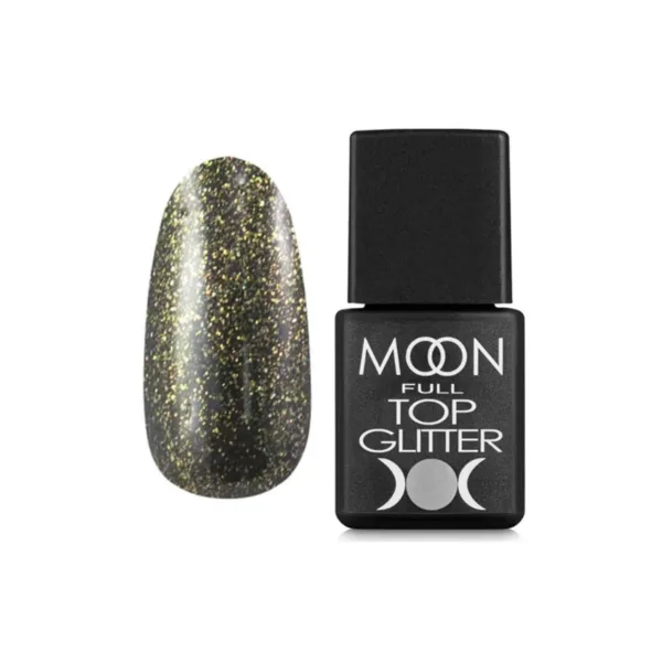 MOON FULL Top Glitter Gold №02 - топ для гель лаку, 8 мл.