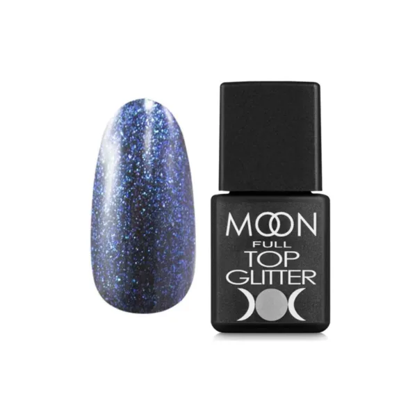 MOON FULL - Top Glitter Blue №04 - топ для гель лаку, 8 мл.