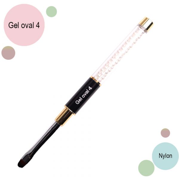 Kira Nails  - Gel oval 4 brush (Nylon)  - מברשת ג'ל אובל מס, 4