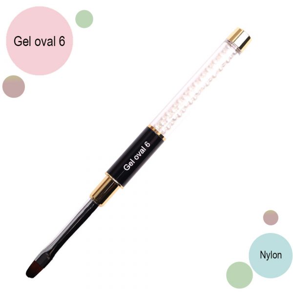 Kira Nails Gel oval 6 brush (Nylon)  - מברשת ג'ל אובל מס, 6