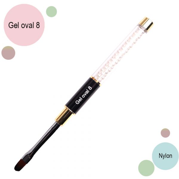 Kira Nails Gel oval 8 brush (Nylon)  - מברשת ג'ל אובל מס, 8
