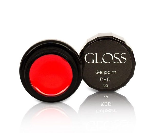 GLOSS - Gel paint GLOSS Red 3g - ג'ל ציור אדום