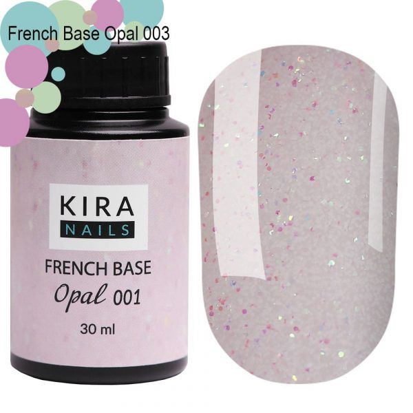 kira nails - french base 30ml - opal 001 - פרנץ' בייס 30 מל אופל 001