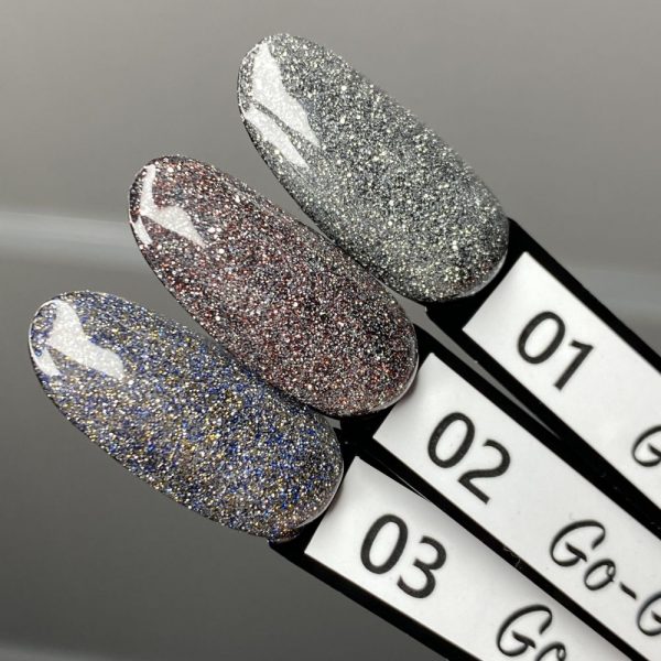 Elise Braun - Gel polish Go-Go 001. Reflective silver 10 ml - לק ג'ל פלאש 10 מל - מס, 01 - Image 2