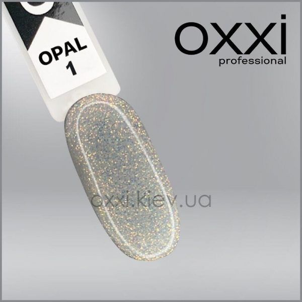 Гель-лак Opal Oxxi 1 прозорий з мікроблиском, 10мл