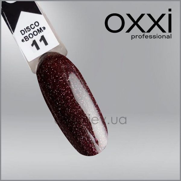 Гель-лак Disco Boom Oxxi 11, бордовий, світловідбивний, 10мл - Image 2