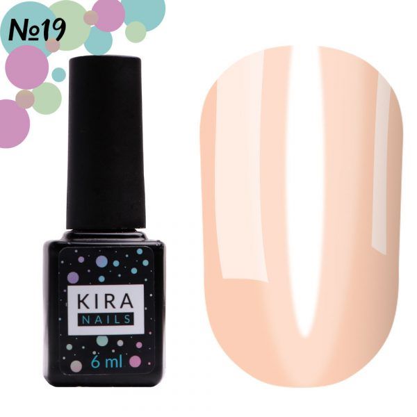 Gel polish Kira Nails Vitrage № V19 (peach, stained glass), 6 ml
