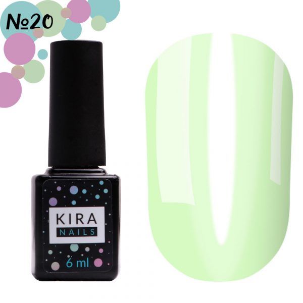 Gel polish Kira Nails Vitrage № V20 (light green, stained glass), 6 ml