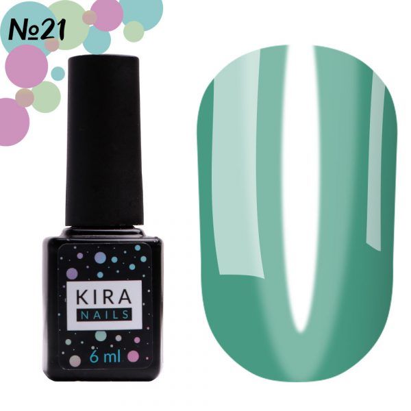 Gel polish Kira Nails Vitrage № V21 (sea wave, stained glass), 6 ml