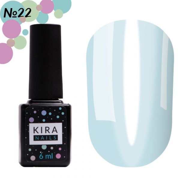 Gel polish Kira Nails Vitrage № V22 (light blue, stained-glass window), 6 ml