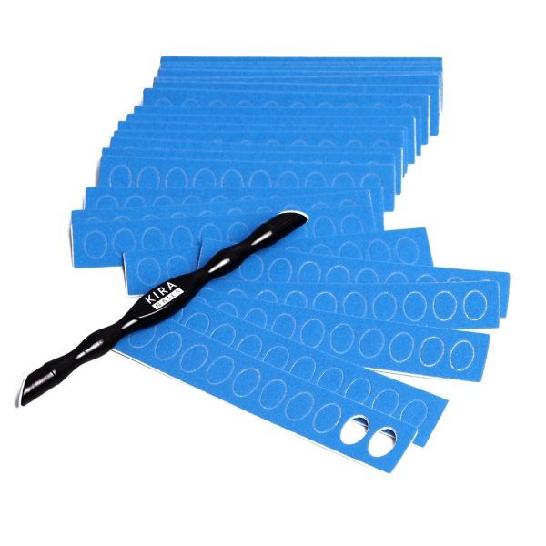 Kira - Plastic pusher for nail with (50pcs) sticker 120 grit - מקל שיוף לציפורן עם משייפים מדבקה - Image 2