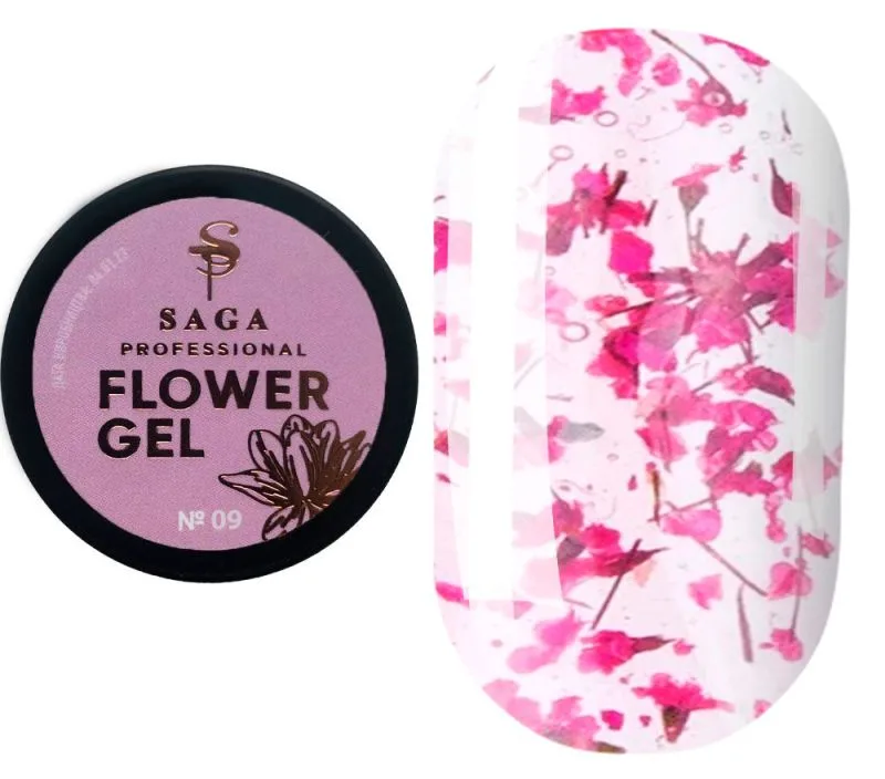 SAGA - Квітковий гель для дизайну Flower Gel 5 мл, № 09