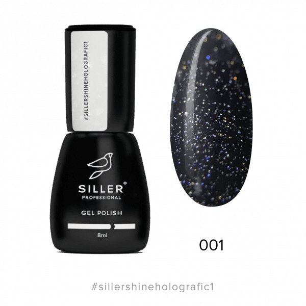 Siller - Топ Shine Holografic Top No Wipe №1, 8мл