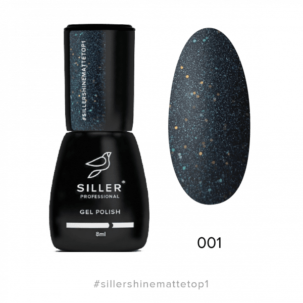 Siller - Top Shine Matte №1 – матовий топ із шимером, 8мл