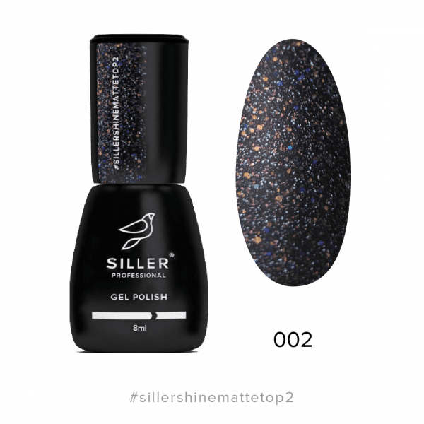 Siller - Top Shine Matte №2 – матовий топ із шимером, 8мл