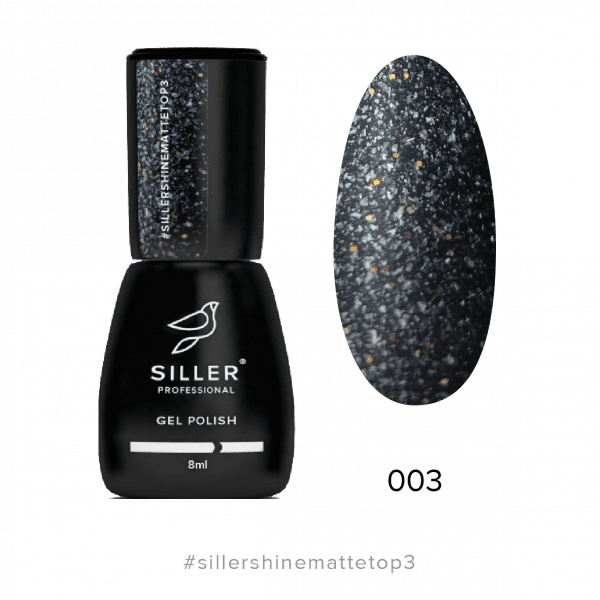 Siller - Top Shine Matte №3 – матовий топ із шимером, 8мл