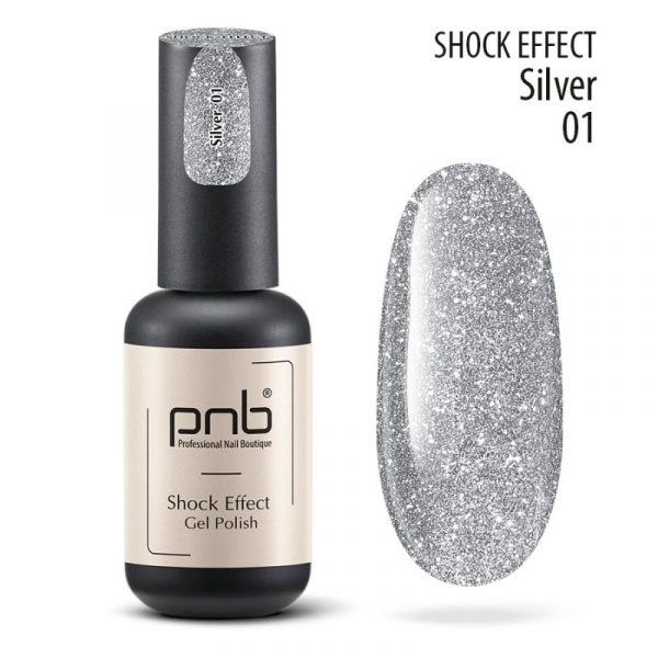 PNB - Gel polish PNB 8ml - Shock Effect, Silver 01 - אפקט שוק - 01