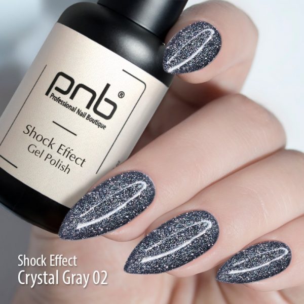 PNB - Gel polish PNB 8ml - Shock Effect, Crystal gray 02 - אפקט שוק - 02 - Image 3