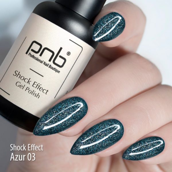 PNB - Gel polish PNB 8ml - Shock Effect, Azure 03 - אפקט שוק - 03 - Image 3