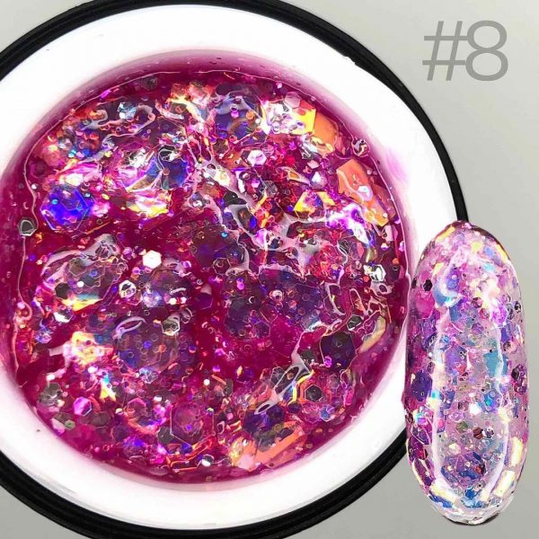 SAGA - Глітерний гель GALAXY glitter , 8 мл №08