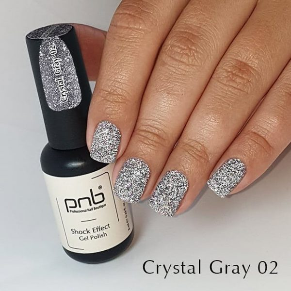 PNB - Gel polish PNB 8ml - Shock Effect, Crystal gray 02 - אפקט שוק - 02 - Image 4