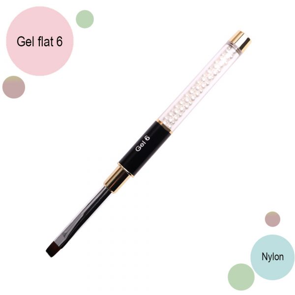 Kira Nails - Brush for  Gel flat 6 gel (Nylon) - מברשת ג'ל ישרה 06