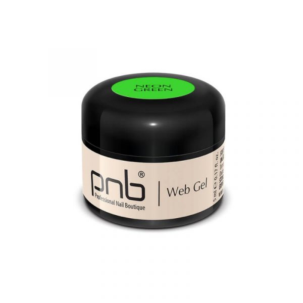 PNB - Gel spider web PNB green, neon - ספיידר ג'ל צבע ירוק זוהר - 5 מל - Image 3
