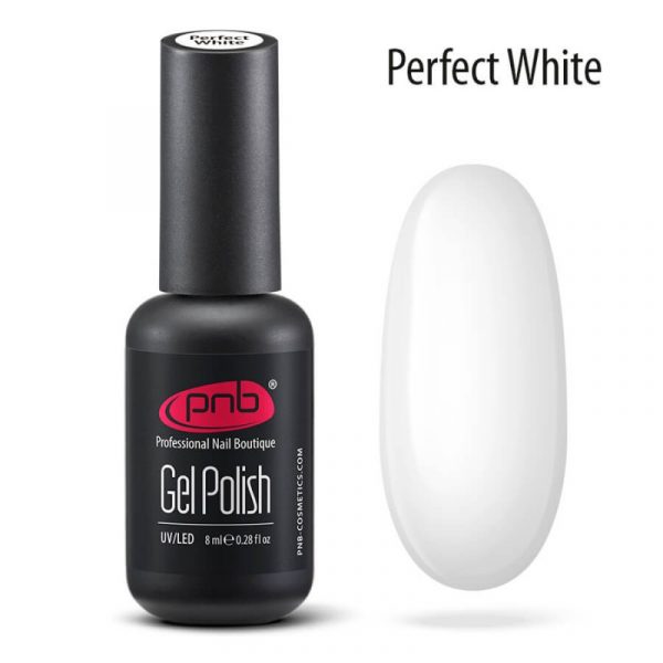 PNB Gel polish 8 ml  - Perfect White - לבן מושלם