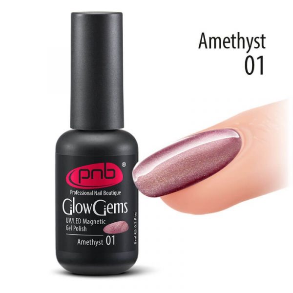 PNB - Магнітний гель лак Glow Gems 01 Amethyst